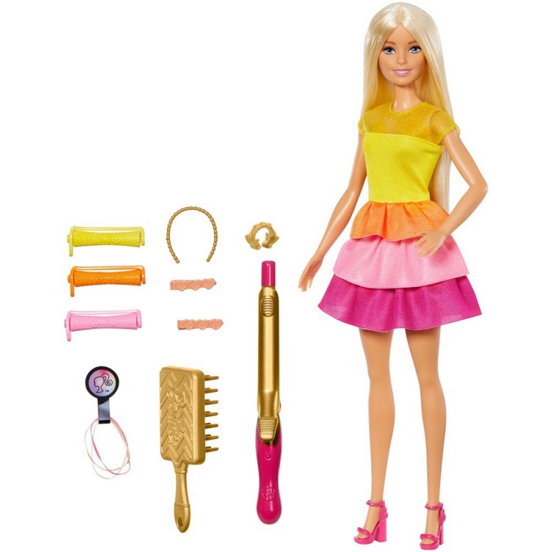 Barbie Ultimate Curls Doll and Playset  Colisage: 6 pcs