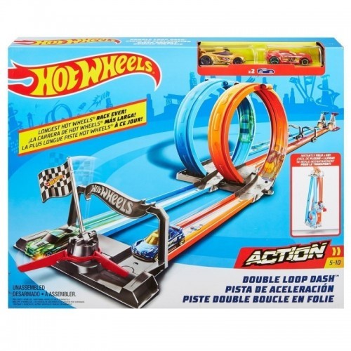 Hot Wheels Double Loop Dash, track set  Colisage: 4 pcs