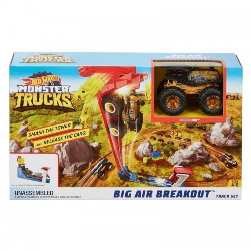 HOT WHEELS MONSTER TRUCKS BIG AIR BREAKOUT Play Set  Colisage: 4 pcs