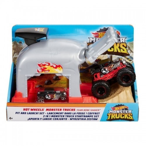 HW MONSTER TRUCKS BONE SHAKER LAUNCHER  Colisage: 2 pcs